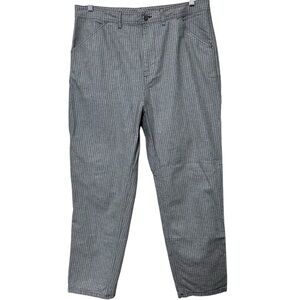 ASOS DESIGN Carpenter Pants in Gray Pinstripe